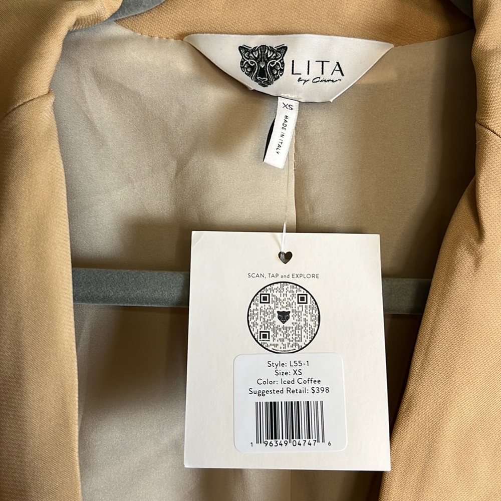 REVOLVE Lita by Ciara in Iced Coffee Spark Viscose Blazer $398 NWT XS - Picture 6 of 8